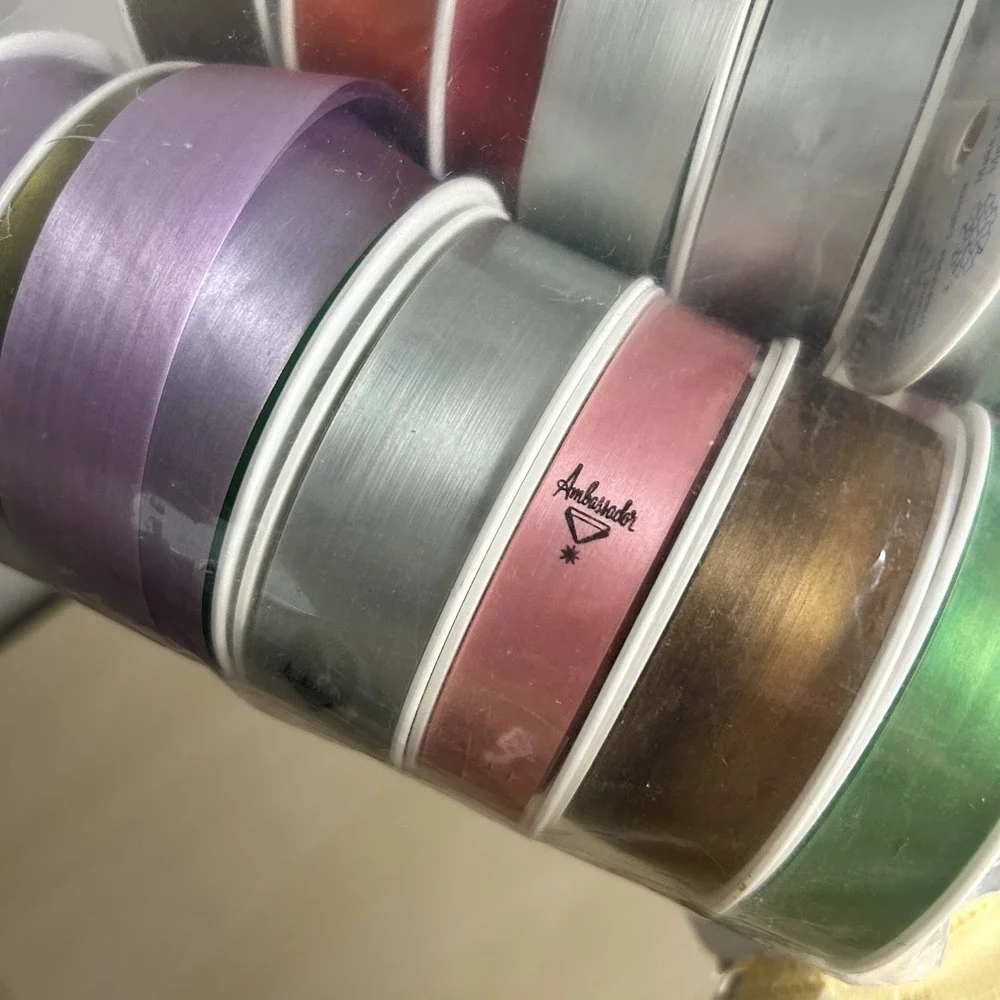 Vintage HALLMARK SHEEN CURL RIBBON LOT Ambassador GOLD, SILVER, PURPLE, PINK